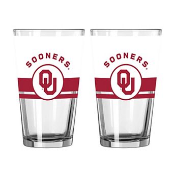 Logo Brands Oklahoma Sooners Two-Piece 16oz. Horizon Pint Glass Set