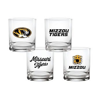 Indigo Falls Missouri Tigers Core 4-Pack Collectors Rocks Glass Set