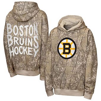 Youth Outerstuff Natural Boston Bruins Fast & Furious Oversized Pullover Hoodie