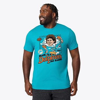 Unisex Homage Dan Marino Teal Miami Dolphins Caricature Player Graphic Tri-Blend T-Shirt