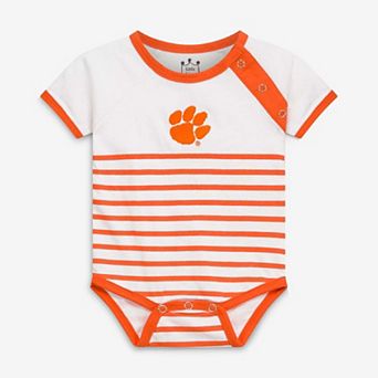 Newborn & Infant Little King Orange/White Clemson Tigers Shoulder Snap Bodysuit