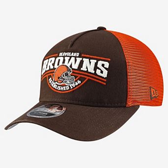 Men's New Era Brown Cleveland Browns A-Frame 9FORTY Adjustable Hat