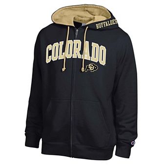 Men's Champion Black Colorado Buffaloes Arch Logo Full-Zip Fleece Hoodie