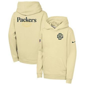 Youth Nike Cream Green Bay Packers 2026 Rivalries Collection Sideline Club Fleece Pullover Hoodie