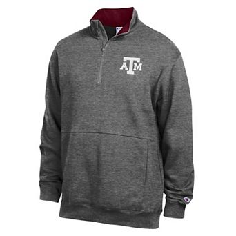 Men's Champion Charcoal Texas A&M Aggies Fleece Quarter-Zip Pullover