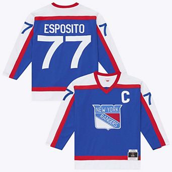 Men's Mitchell & Ness Phil Esposito Blue New York Rangers 1977/78 Power Play Jersey