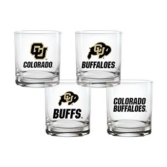 Indigo Falls Colorado Buffaloes Core 4-Pack Collectors Rocks Glass Set