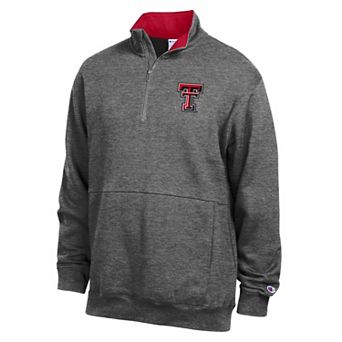 Men's Champion Charcoal Texas Tech Red Raiders Fleece Quarter-Zip Pullover