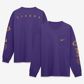 Men's Nike Purple LSU Tigers Academic Long Sleeve Pocket T-Shirt