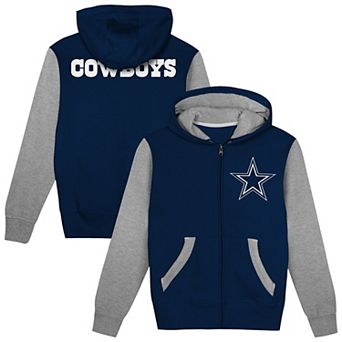 Preschool Outerstuff Navy/Gray Dallas Cowboys Stadium Colorblock Full-Zip Hoodie