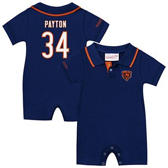 Infant Mitchell & Ness Walter Payton Navy Chicago Bears Retro Roots Player Rugby Romper