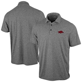 Men's Antigua Heather Black Arkansas Razorbacks Static Polo