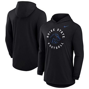 Men's Nike Black Boise State Broncos 2026 Coaches Collection Dri-FIT Long Sleeve Hooded T-Shirt