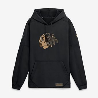 Men's Fanatics Black Chicago Blackhawks Authentic Pro Military Appreciation Rink Fleece Hoodie
