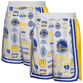 Youth Outerstuff White Golden State Warriors Ball Hog Dazzle Basketball Short
