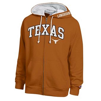 Men's Champion Texas Orange Texas Longhorns Arch Logo Full-Zip Fleece Hoodie