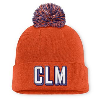 Unisex Nike Orange Clemson Tigers Letter Mascot Knit Hat with Pom