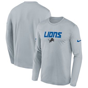 Youth Nike Silver Detroit Lions 2026 Rivalries Collection Sideline Legend Long Sleeve T-Shirt