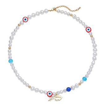 LUV AJ Buffalo Bills Pearl Bead Logo Necklace