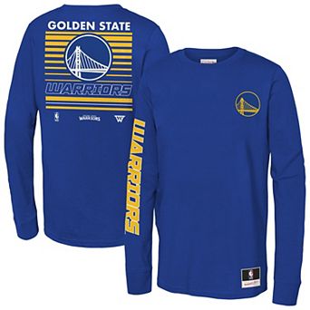 Youth Mitchell & Ness Royal Golden State Warriors Triple Play Long Sleeve T-Shirt