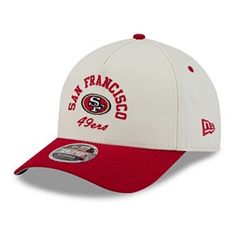 Men's New Era Cream/Scarlet San Francisco 49ers Arch 9FORTY A-Frame M-Crown Adjustable Hat