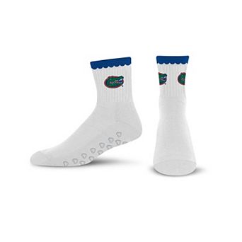 Women's PRO Compression Florida Gators White Heartshape Grippers Yoga-Pilates Quarter Socks