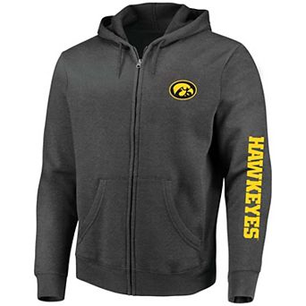 Men's Profile Heather Charcoal Iowa Hawkeyes Big & Tall Full-Zip Hoodie