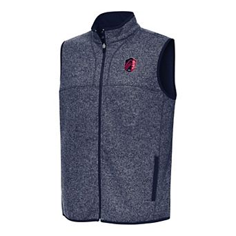 Men's Antigua Heather Navy St. Louis City SC Fortune Full-Zip Vest