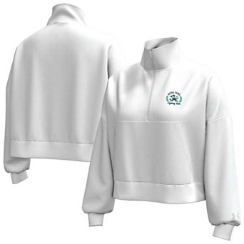 Women's Under Armour White Notre Dame Fighting Irish Icon Fleece Half-Zip Jacket