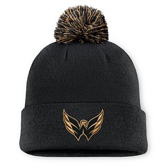 Men's Fanatics Black Washington Capitals Military Appreciation Authentic Pro Cuffed Knit Hat with Pom