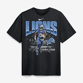 Men's Nike Jahmyr Gibbs Black Detroit Lions Player Graphic Max90 T-Shirt