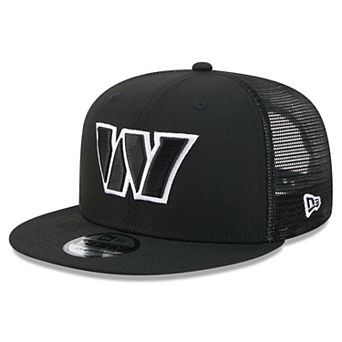 Men's New Era Black/White Washington Commanders 9FIFTY Snapback Trucker Hat