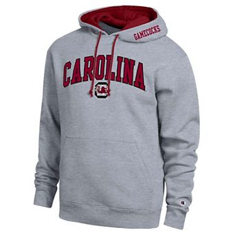 Men's Champion Heather Gray South Carolina Gamecocks Arch Tackle Twill Hoodie