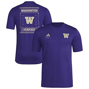 Men's adidas Purple Washington Huskies Locker Football Icon AEROREADY Pre-Game T-Shirt