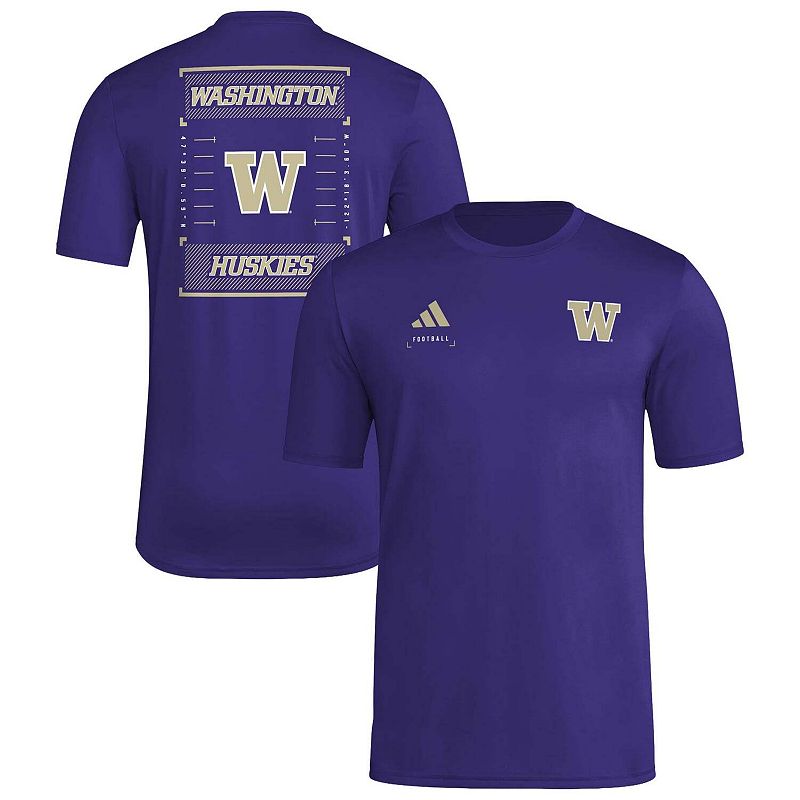adidas Purple Washington Huskies Locker Football Icon AEROREADY Pre-Game T-Shirt
