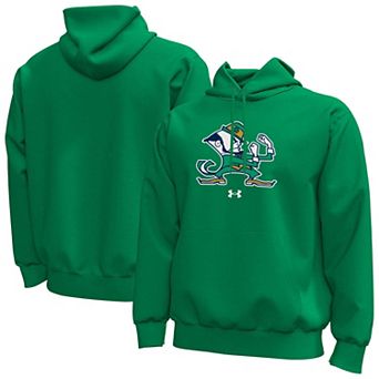 Men's Under Armour Kelly Green Notre Dame Fighting Irish Core Icon Fleece Pullover Hoodie