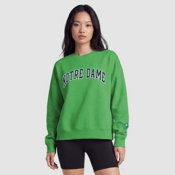 Women's Champion Green Notre Dame Fighting Irish Fleece Crew Sweatshirt