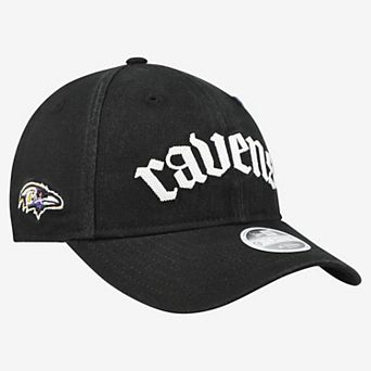 Women's New Era Black Baltimore Ravens Gothic Font 9FORTY M-Crown Adjustable Hat