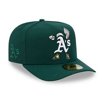 Men's New Era Dark Green Athletics Cartoon A-Frame 59FIFTY Fitted Hat