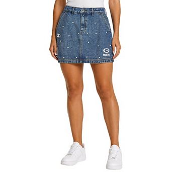 Women's Starter Denim Green Bay Packers Pearl Icon Skirt