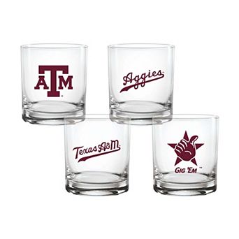 Indigo Falls Texas A&M Aggies Core 4-Pack Collectors Rocks Glass Set