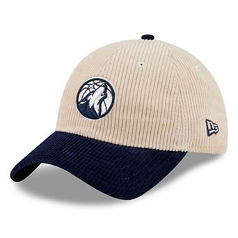 Men's New Era Cream/Navy Minnesota Timberwolves Tonal Corduroy Casual Classic Adjustable Hat