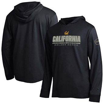 Men's Champion Black Cal Bears Operation Hat Trick Camo Script Hooded Long Sleeve T-Shirt