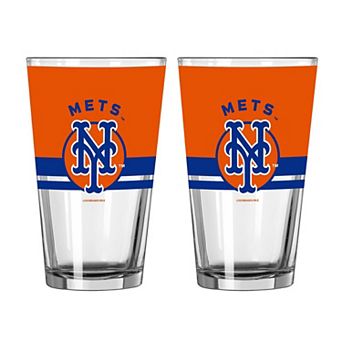 Logo Brands New York Mets Two-Piece 16oz. Horizon Pint Glass Set