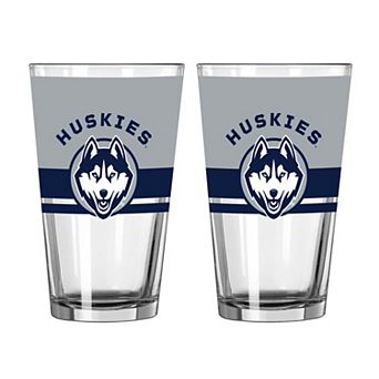 Logo Brands UConn Huskies Two-Piece 16oz. Horizon Pint Glass Set