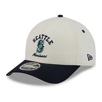 Men's New Era Natural/Navy Seattle Mariners Arch 9FORTY A-Frame M-Crown Adjustable Hat
