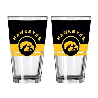 Logo Brands Iowa Hawkeyes Two-Piece 16oz. Horizon Pint Glass Set