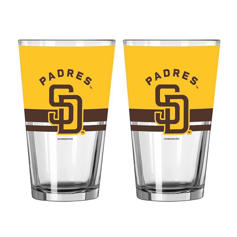 Logo Brands San Diego Padres Two-Piece 16oz. Horizon Pint Glass Set, Team