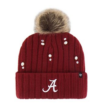 Women's '47 Crimson Alabama Crimson Tide Pearl Fur Knit Hat with Pom