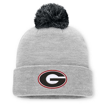 Unisex Nike Heather Gray Georgia Bulldogs Primetime Script Cuffed Knit Hat with Pom
